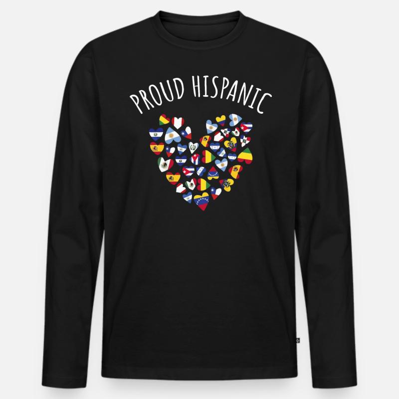 Stolzer Hispanic - Männer Premium Bio Langarmshirt - Schwarz