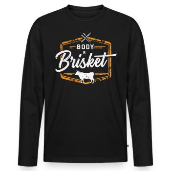 Smokoligist, BBQ, Grill, - Men's Premium Organic Long Sleeve Shirt - black - Front - Nico (187cm)