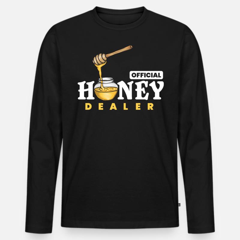 Honighändler, Honig Comp, - Männer Premium Bio Langarmshirt - Schwarz
