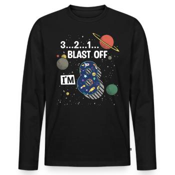 Blast Off Ich Bin 8 Jahre Alt, 8. Geburtstag - Männer Premium Bio Langarmshirt - Schwarz - Vorne - Nico (187cm)