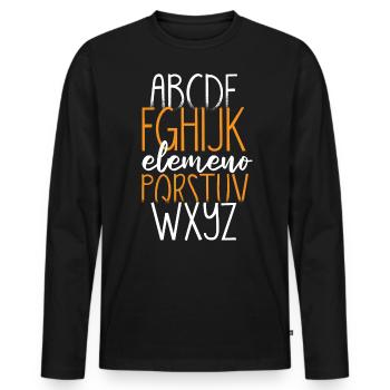 ABCs Hello Kindergarten Back to School - Men's Premium Organic Long Sleeve Shirt - black - Front - Nico (187cm)