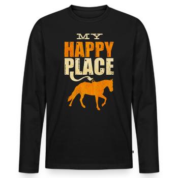 Reiten, Auf Dem Rücken Des Pferdes - Männer Premium Bio Langarmshirt - Schwarz - Vorne - Nico (187cm)