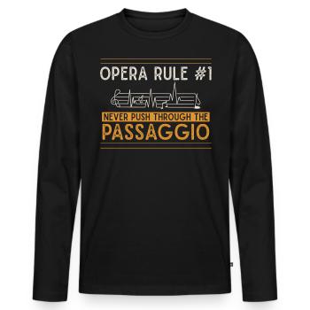 Chanteur d’opéra, voix, opéra - T-shirt manches longues Premium bio Homme - noir - Devant - Nico (187cm)