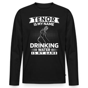 Chanteur d’opéra, voix, opéra - T-shirt manches longues Premium bio Homme - noir - Devant - Nico (187cm)