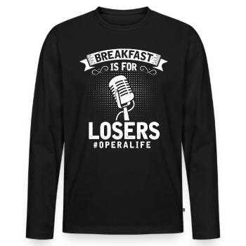 Chanteur d’opéra, voix, opéra - T-shirt manches longues Premium bio Homme - noir - Devant - Nico (187cm)