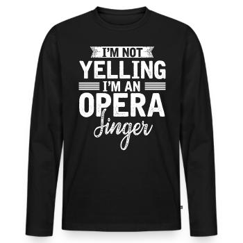 Chanteur d’opéra, voix, opéra - T-shirt manches longues Premium bio Homme - noir - Devant - Nico (187cm)