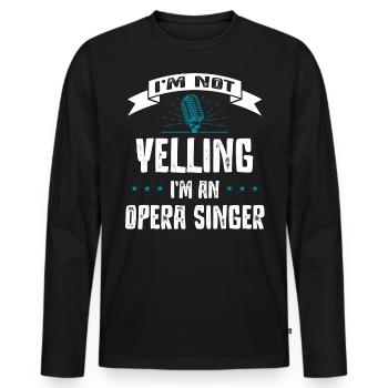 Chanteur d’opéra, voix, opéra - T-shirt manches longues Premium bio Homme - noir - Devant - Nico (187cm)