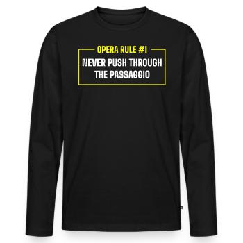 Chanteur d’opéra, voix, opéra - T-shirt manches longues Premium bio Homme - noir - Devant - Nico (187cm)