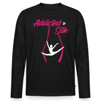 Air winner. Air silk - Men's Premium Organic Long Sleeve Shirt - black - Front - Nico (187cm)
