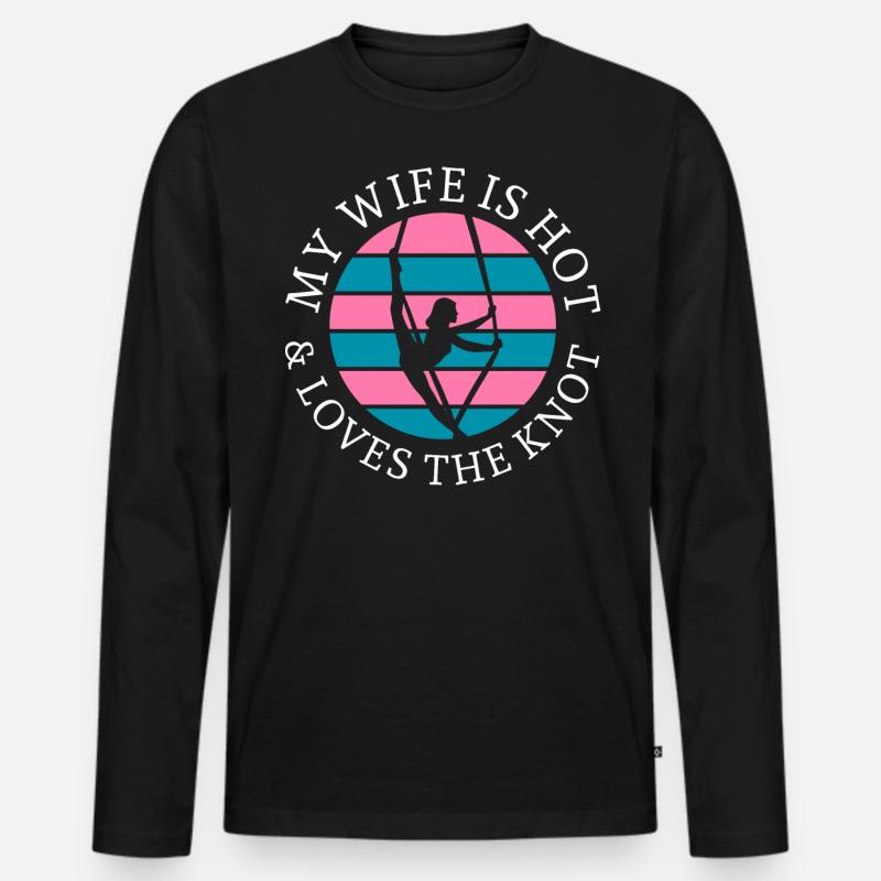 Luftsieger. Luftseide - Männer Premium Bio Langarmshirt - Schwarz