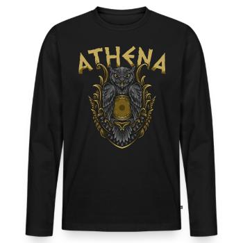 Athena Greek mythology - Men's Premium Organic Long Sleeve Shirt - black - Front - Nico (187cm)