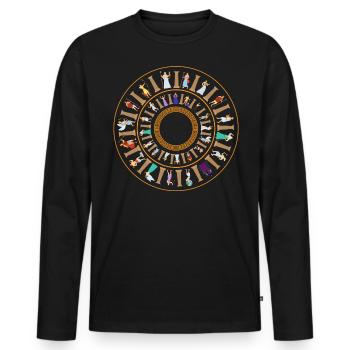 Rad Der Griechischen Mythologie - Männer Premium Bio Langarmshirt - Schwarz - Vorne - Nico (187cm)