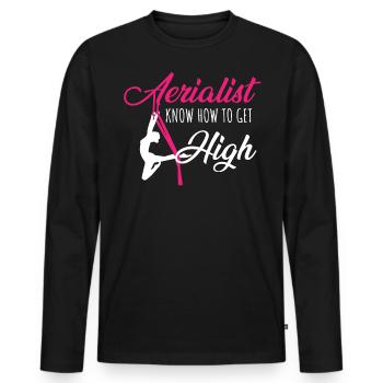 Air winner. Air silk - Men's Premium Organic Long Sleeve Shirt - black - Front - Nico (187cm)
