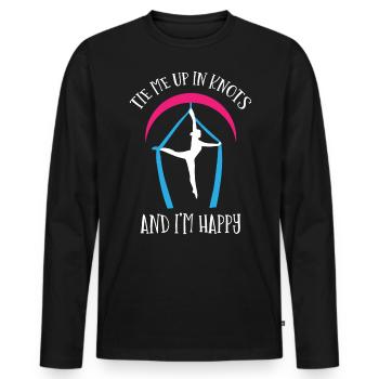 Air winner. Air silk - Men's Premium Organic Long Sleeve Shirt - black - Front - Nico (187cm)