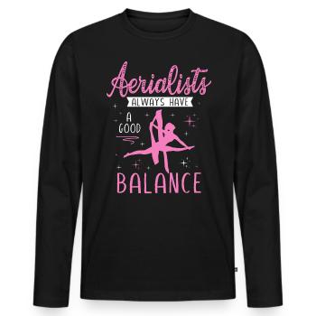 Air winner. Air silk - Men's Premium Organic Long Sleeve Shirt - black - Front - Nico (187cm)