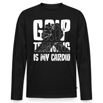 Bras de fer, bras de fer, rotation du poignet - T-shirt manches longues Premium bio Homme - noir - Devant - Nico (187cm)