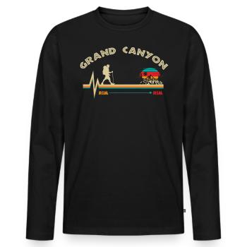 Grand Canyon, Rim An Rim Canyon, - T-shirt manches longues Premium bio Homme - noir - Devant - Nico (187cm)