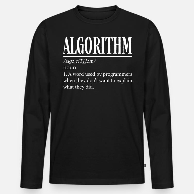 Programmeur d’algorithmes, codage, encodeur T-shirt manches longues Premium bio Homme