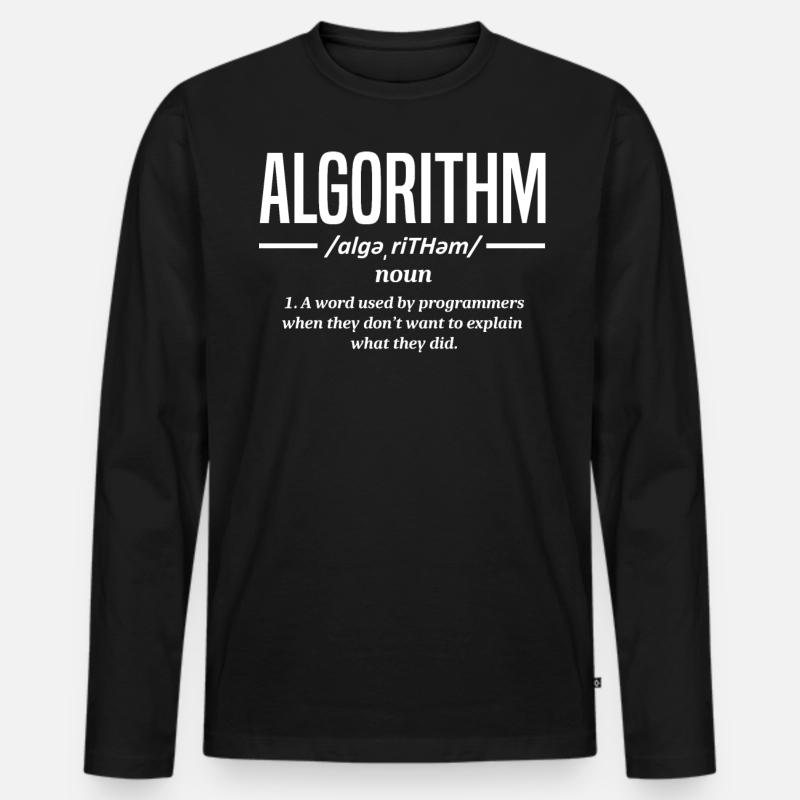Programmeur d’algorithmes, codage, encodeur T-shirt manches longues Premium bio Homme