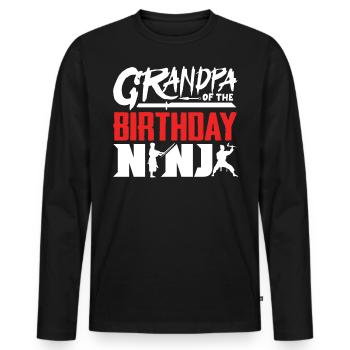 Geburtstag Der Ninja, Ninja, - Männer Premium Bio Langarmshirt - Schwarz - Vorne - Nico (187cm)