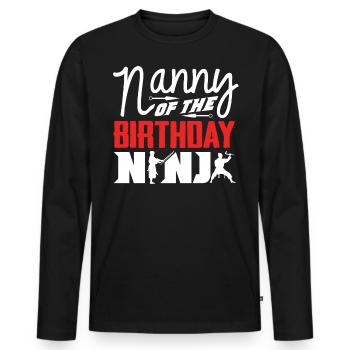 Geburtstag Der Ninja, Ninja, - Männer Premium Bio Langarmshirt - Schwarz - Vorne - Nico (187cm)