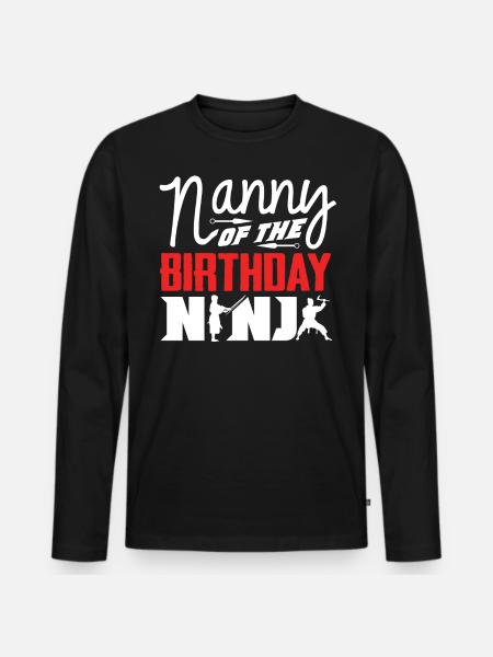 Anniversaire du Ninja, Ninja, - T-shirt manches longues Premium bio Homme - noir