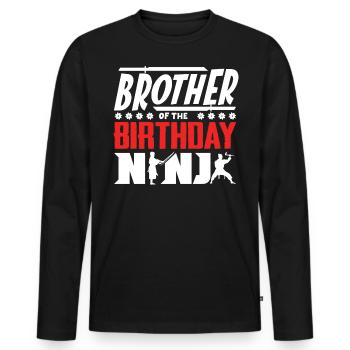Geburtstag Der Ninja, Ninja, - Männer Premium Bio Langarmshirt - Schwarz - Vorne - Nico (187cm)