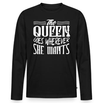 échecs, joueur d’échecs, citation d’échecs - T-shirt manches longues Premium bio Homme - noir - Devant - Nico (187cm)
