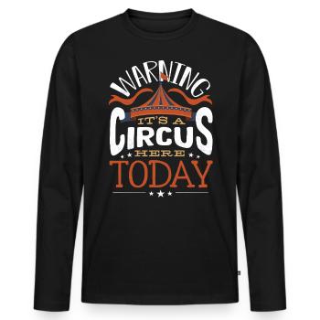 Fête d’enfants sur le thème du cirque - T-shirt manches longues Premium bio Homme - noir - Devant - Nico (187cm)