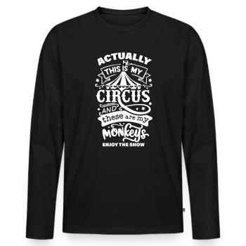 My circus, my monkeys - Men's Premium Organic Long Sleeve Shirt - black - Front - Nico (187cm)