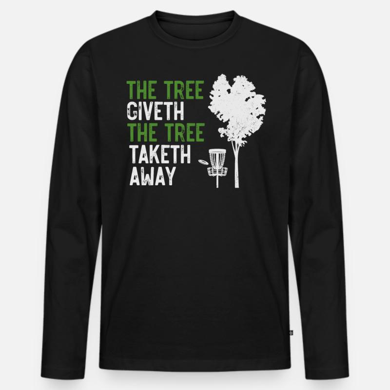 Disc golf, disc golf tree - Men's Premium Organic Long Sleeve Shirt - black