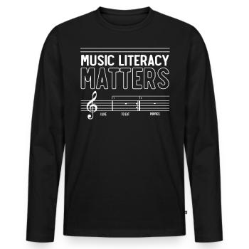 La compétence musicale est importante - T-shirt manches longues Premium bio Homme - noir - Devant - Nico (187cm)