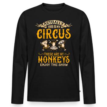 My circus, my monkeys - Men's Premium Organic Long Sleeve Shirt - black - Front - Nico (187cm)