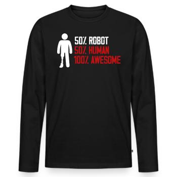 Beinprothese, Prothese, Amputierter, Amputation - Männer Premium Bio Langarmshirt - Schwarz - Vorne - Nico (187cm)
