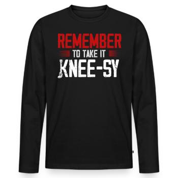 Beinprothese, Prothese, Amputierter, Amputation - Männer Premium Bio Langarmshirt - Schwarz - Vorne - Nico (187cm)