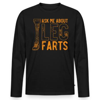 Beinprothese, Prothese, Amputierter, Amputation - Männer Premium Bio Langarmshirt - Schwarz - Vorne - Nico (187cm)