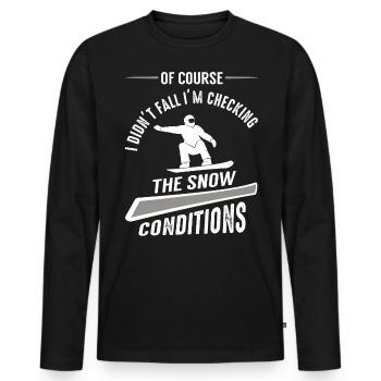 Snowboarder, Snowboarden - Männer Premium Bio Langarmshirt - Schwarz - Vorne - Nico (187cm)