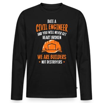 Civil Engineer, Civil Engineering - Men's Premium Organic Long Sleeve Shirt - black - Front - Nico (187cm)