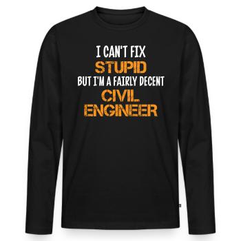 Civil Engineer, Civil Engineering - Men's Premium Organic Long Sleeve Shirt - black - Front - Nico (187cm)