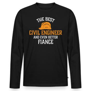 Civil Engineer, Civil Engineering - Men's Premium Organic Long Sleeve Shirt - black - Front - Nico (187cm)