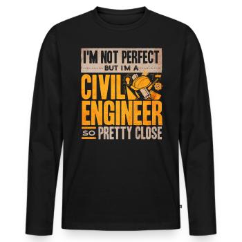Civil engineer - Men's Premium Organic Long Sleeve Shirt - black - Front - Nico (187cm)