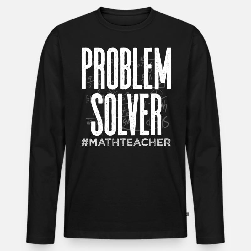 Mathematiklehrer - Männer Premium Bio Langarmshirt - Schwarz
