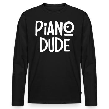 Piano, Pianist - Men's Premium Organic Long Sleeve Shirt - black - Front - Nico (187cm)