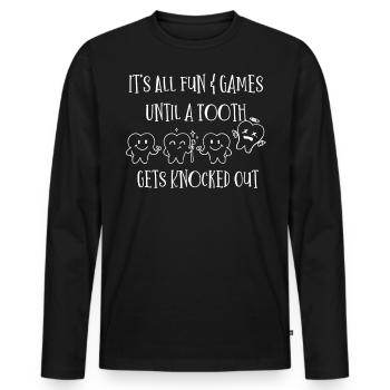 dentist, dentist, doctor, dentist, dentist - Men's Premium Organic Long Sleeve Shirt - black - Front - Nico (187cm)