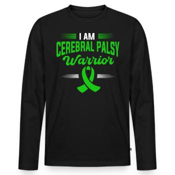 Hebral palsy, cerebral palsy consciousness - Men's Premium Organic Long Sleeve Shirt - black - Front - Nico (187cm)
