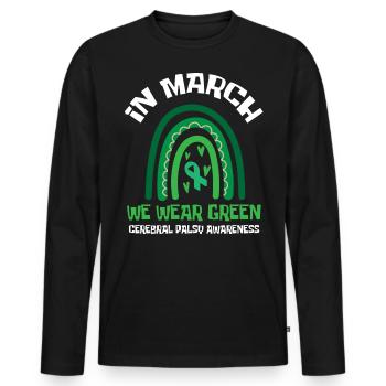 Hebral palsy, cerebral palsy consciousness - Men's Premium Organic Long Sleeve Shirt - black - Front - Nico (187cm)