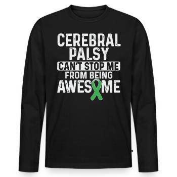 Hebral palsy, cerebral palsy consciousness - Men's Premium Organic Long Sleeve Shirt - black - Front - Nico (187cm)