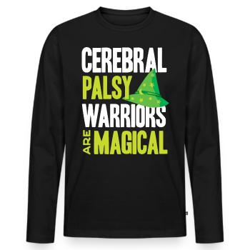 Hebral palsy, cerebral palsy consciousness - Men's Premium Organic Long Sleeve Shirt - black - Front - Nico (187cm)