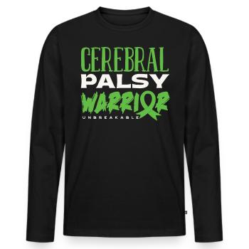 Hebral palsy, cerebral palsy consciousness - Men's Premium Organic Long Sleeve Shirt - black - Front - Nico (187cm)
