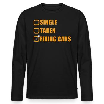 Car mechanic, mechanic, car mechanic - Men's Premium Organic Long Sleeve Shirt - black - Front - Nico (187cm)